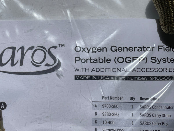 NEW!!! CAIRE SAROS 3000 Oxygen System Military Field + battery + accessories