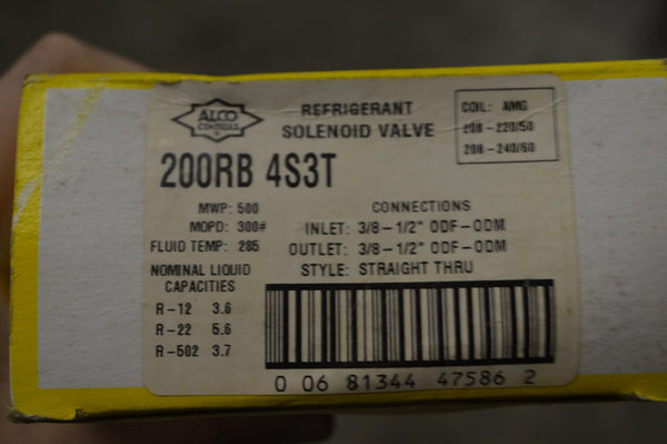 Alco Refrigerant Solenoid PN: 200RB 4S3T