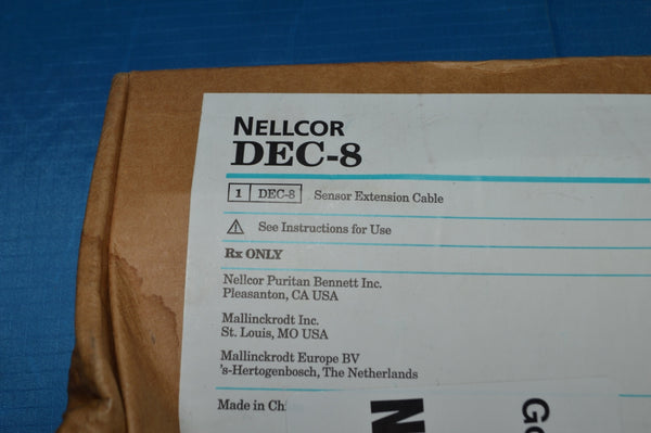 Covidien Nellcor Sensor Extension Cable DEC-8 NSN: 6150-01-396-9412 P/N:DEC-8