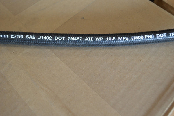 36" Parker Air Brake Hose ,5/16" Braided Cover,1500 PSI,P/N:266-6 P/N:06B-06JA06JA036 NSN: 4720-01-591-0777