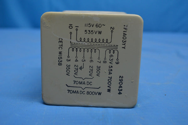 6.3V Filament & Power Sealed Transformers, Vacuum Tube, Military Spec, Ham,Audio NSN 6120-00-645-2754