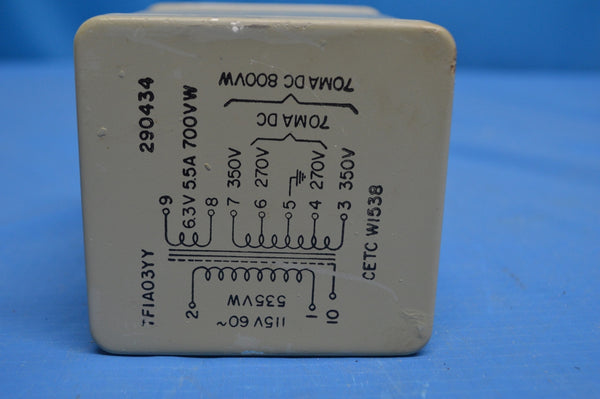 6.3V Filament & Power Sealed Transformers, Vacuum Tube, Military Spec, Ham,Audio NSN 6120-00-645-2754