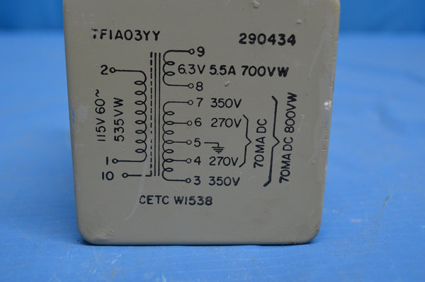 6.3V Filament & Power Sealed Transformers, Vacuum Tube, Military Spec, Ham,Audio NSN 6120-00-645-2754