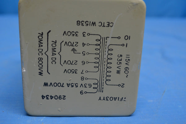 6.3V Filament & Power Sealed Transformers, Vacuum Tube, Military Spec, Ham,Audio NSN 6120-00-645-2754