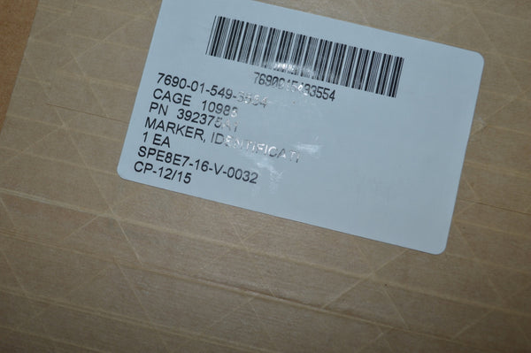 Backhoe Warning & Danger 3M Identification Marker NSN:7690-01-549-3554 P/N: 392375A1