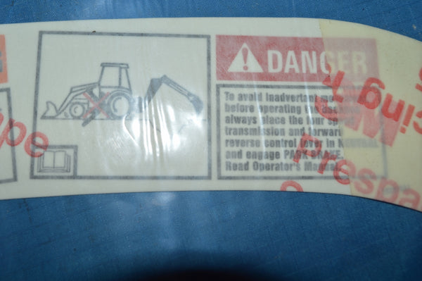 Backhoe Warning & Danger 3M Identification Marker NSN:7690-01-549-3554 P/N: 392375A1