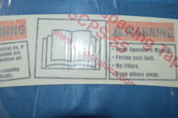Backhoe Warning & Danger 3M Identification Marker NSN:7690-01-549-3554 P/N: 392375A1