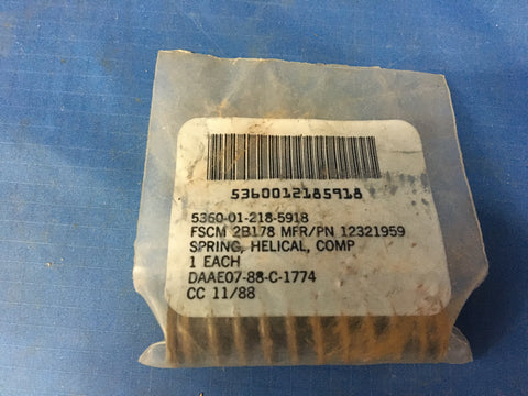 U S Army Tank Automotive Command Compression Helical Spring NSN:5360-01-218-5918 P/N:123221954