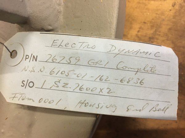 Electric Boat Corp End Bell NSN:6105-01-162-6836 Model:76759-GR.1