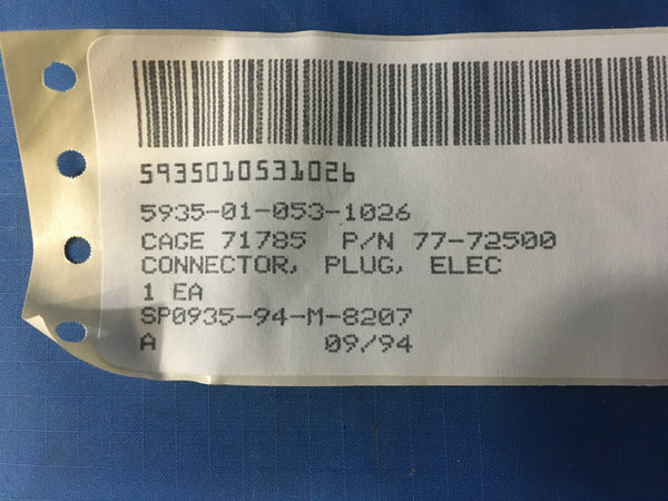 Cinch Connectors 157-72500-3 Electrical Plug Connector NSN:5935-01-053-1026