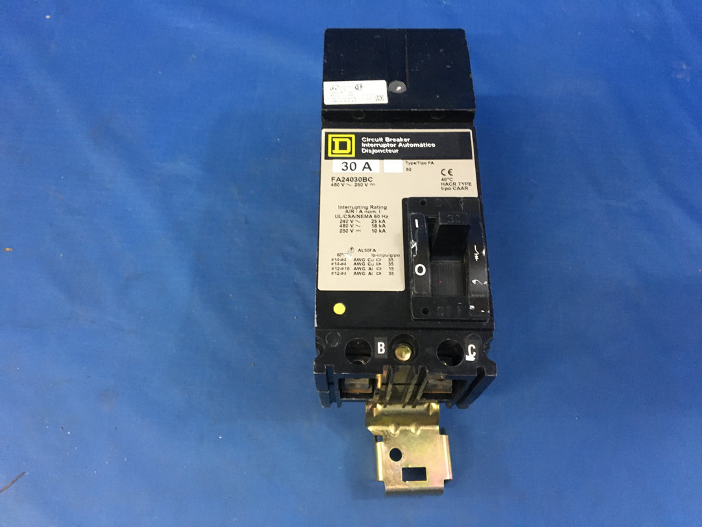 Square D Thermal-Magnetic Circuit Breaker FA24030BC / 30 Amp / 2 Pole / 480VAC