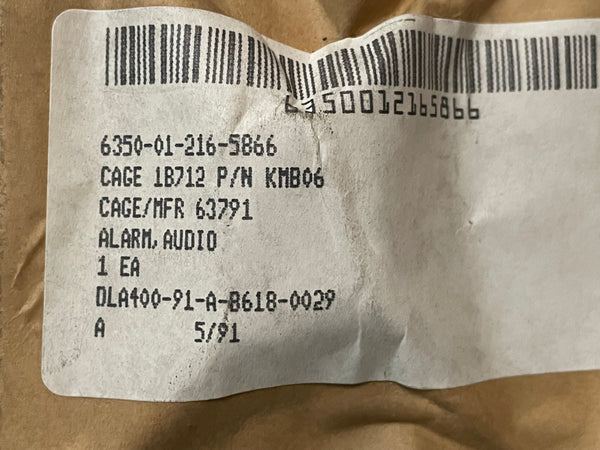 Star Micronics KMB06 Audio Alarm NSN:6350-01-216-5866