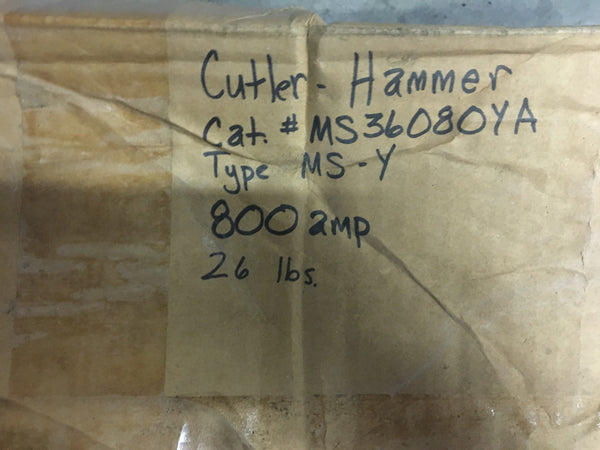 Cutler-Hammer Eaton MS-Y MS36080YA Circuit Breaker 800A 600VAC 3P