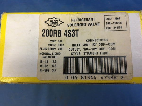NEW!!! Alco Controls 200RB4S3T-AMG208/240 Refrigerant Solenoid Valve