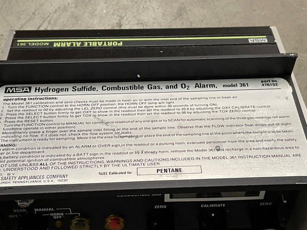 MSA 481116 Automatic Gas Alarm NSN:6665-01-344-4025