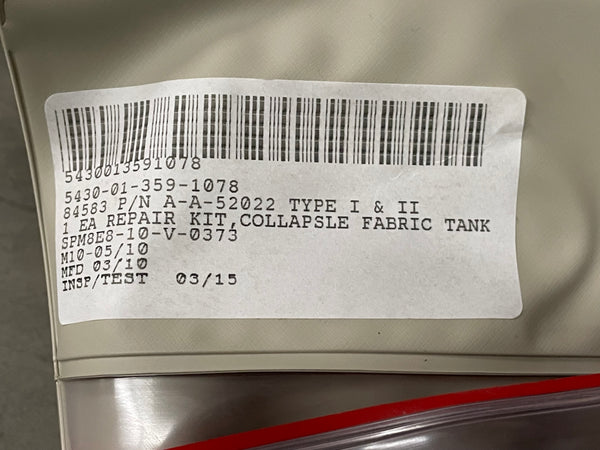 Belzona A-A-52022 Collapsible Fabric Tank Repair Kit NSN:5430-01-359-1078