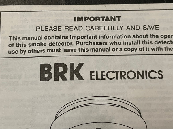 BRK 5919TH Photoelectric Smoke Detector NSN:6350-01-234-6226