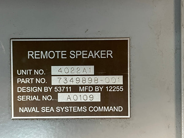 Naval Sea Systems 7349898-001 Loudspeaker-amplifier NSN:5965-01-483-4022