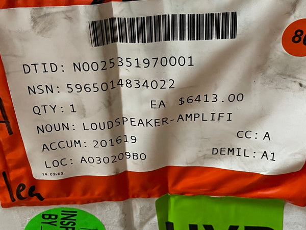 Naval Sea Systems 7349898-001 Loudspeaker-amplifier NSN:5965-01-483-4022