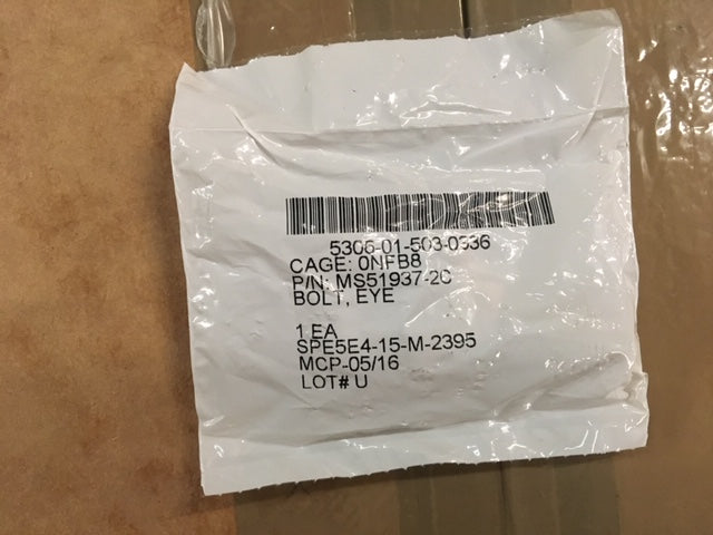 MS51937-2C Threaded Eye Bolts 5/16" X 2 3/4" NSN:5306-01-503-0336