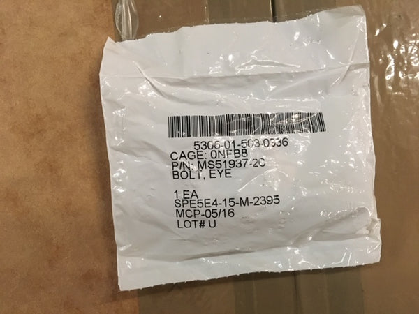 MS51937-2C Threaded Eye Bolts 5/16" X 2 3/4" NSN:5306-01-503-0336