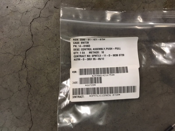 NOS Push-Pull Control Cable Assembly NSN:2590-01-421-6754 Model:14-01663