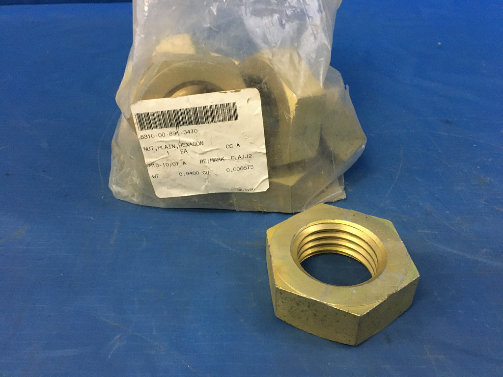 Military Standards MS35691-113 Hexagon Plain Nut 1" x 2 1/2" NSN:5310-00-891-3470