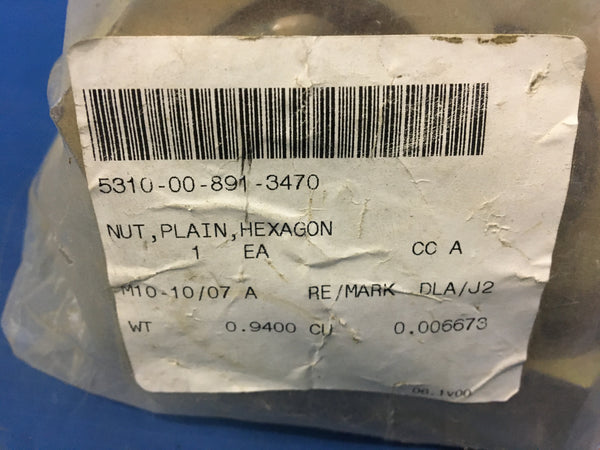 Military Standards MS35691-113 Hexagon Plain Nut 1" x 2 1/2" NSN:5310-00-891-3470