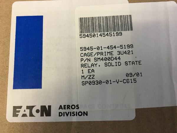 Eaton Aerospace SM400D44 Solid State Relay 400A 28VDC NSN:5945-01-454-5199