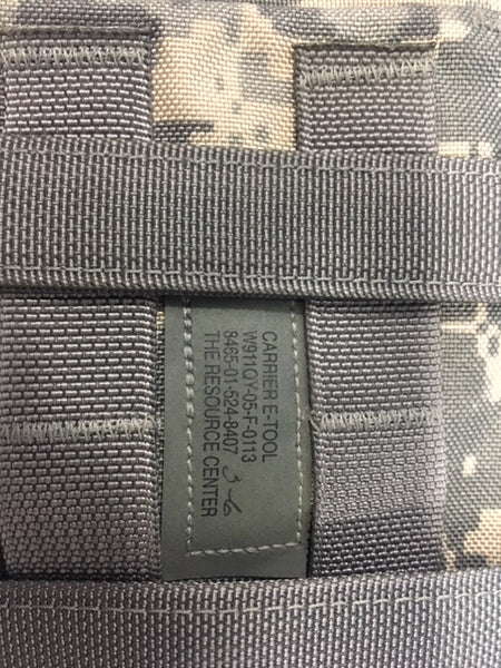 E Tool Pouch ACU Entrenching Carrier Tri fold Shovel Case Army MOLLE NSN:8465-01-524-8407