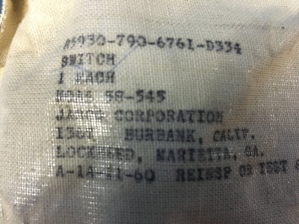 Janco 1367 Rotary Switch NSN:5930-00-790-6761