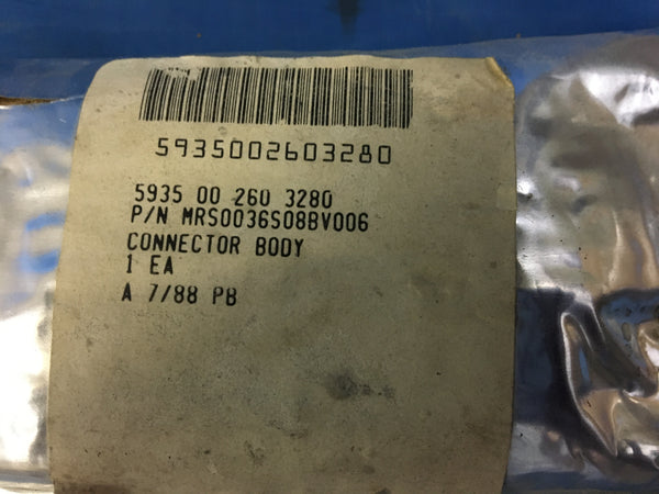 Hughes MRS0036S08BV006 Electrical Receptacle Connector Body NSN:5935-00-260-3280