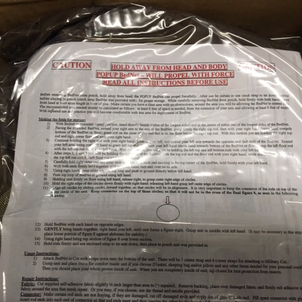 New GI Iguana BedNet 86" Self Supporting Pop Up Tent w/ Storage Pouch Coyote NSN:3740-01-518-7310