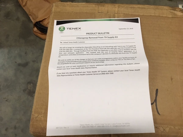 Tenex Health TX1 Procedure Pack P/N:554-1003-001
