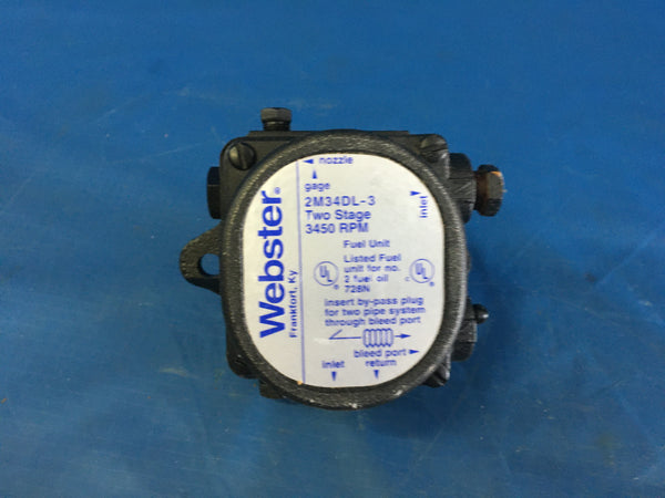 NEW!!! Webster 2M34DL-3 M SERIES PUMP, TWO STAGE, 3450 RPM CW/R, 3 RFS GPH, 100 PSI