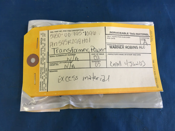 Westinghouse 595R298H01 Power Transformer NSN:5950-00-795-1096