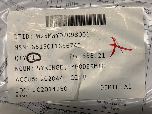 (30) Covidien Monoject Luer Lock Disposable Syringe w/out needle 35ml REF:8881535762