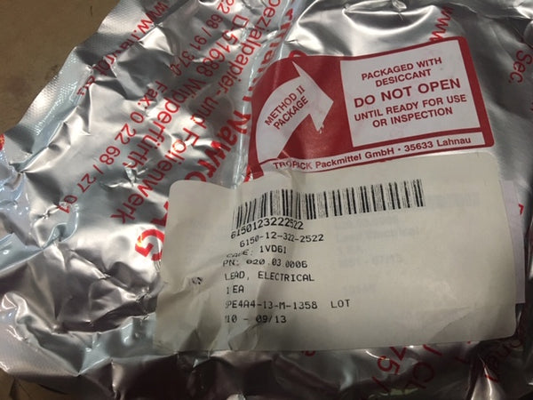 NOS Electrical Lead NSN:6150-12-322-2522 P/N:020.03.0006