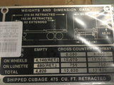 New! Trailer Bolster Identification Plate, NSN 9905-00-798-1208 Model:11636534