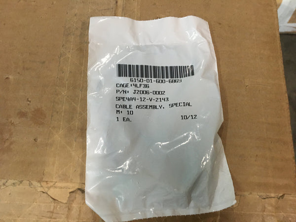 Jem Electronics Special Purpose Cable Assembly NSN:6150-01-600-6869 Model:J2006-0002