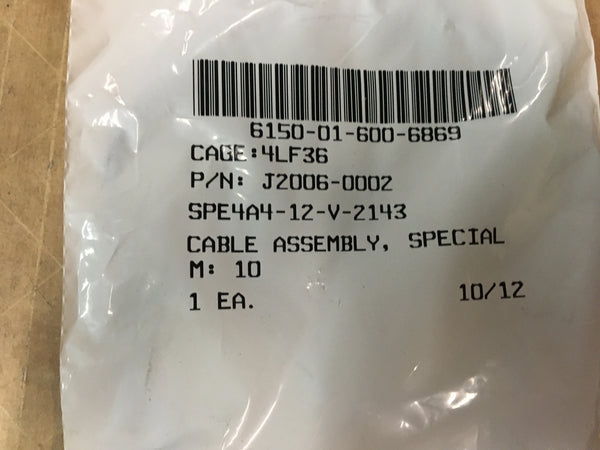 Jem Electronics Special Purpose Cable Assembly NSN:6150-01-600-6869 Model:J2006-0002