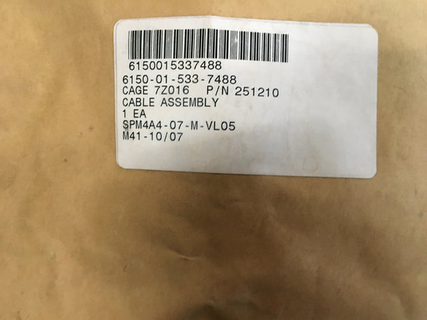 E Special Purpose Cable Assembly, Nema 515 plug, 15 amp, 125V NSN:6150-01-533-7488 Model:251210