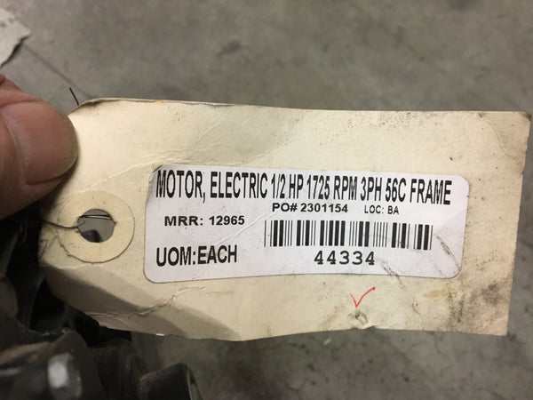 A.O. Smith P56B74B21 AC Motor, 1/2HP, 208-230/460V, 1725RPM, 3PH, 56C FR