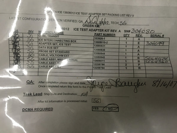 Adapter Kit, ICE Test Dearborn Protocol, Data Bus Kit, Probe Set NOS LMTV FMTV Interconnecting Box NSN:6625-01-554-5900 P/N:13608010-2