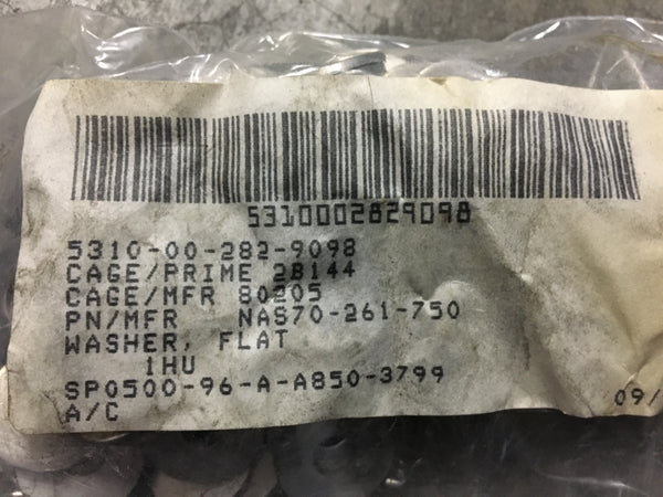 (100) 3/4" NAS70-261-750 Flat Washer Cadmium Silver Finish, Made in USA, Military Spec