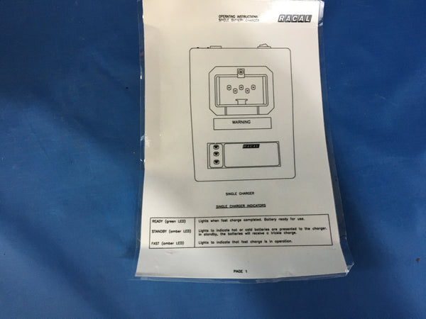 Military RACAL LI-ION Single Battery Charger SS-4100846-501 for AN/PRC-139 NSN:6130-01-370-4143