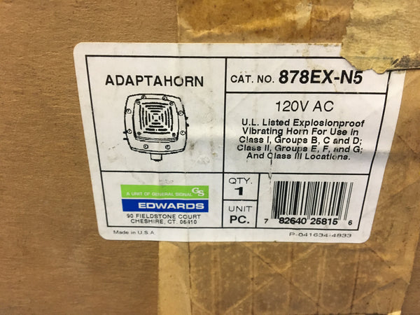 Edwards Signaling 878EX-N5 Vibrating Horn, 110/100 db, Heavy Duty Explosion Proof NSN:6350DSDETECTO