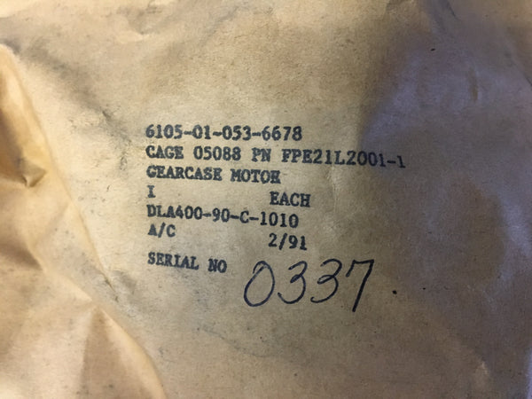 Kearfott Corp GearCase Motor NSN:6105-01-053-6678 Model:FPE21L2001-1