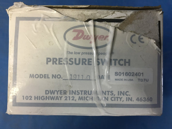 Dwyer 1900 Series Pressure Switch Model:1911-0