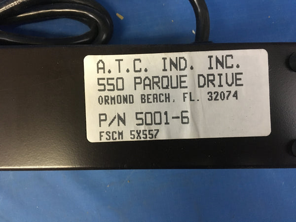 A.T.C 5001-6  6 Outlet Industrial Grade Power Strip w/ Heavy Duty Extension Cord
